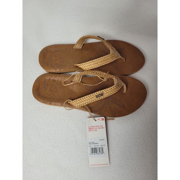 Roxy Womens Lili III Flat Sandals Slip-on Faux Leather Size US 7 - Picture 6 of 9